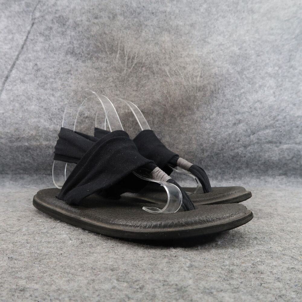 Sanuk Shoes Womens 6 Sandals Yoga Sling 2 Flip Flop Casual Comfort Cushion Black